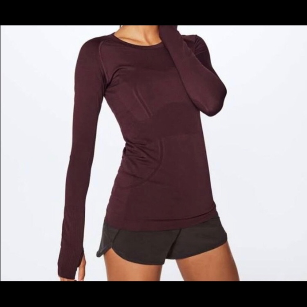 Long Sleeve Lululemon Maroon Swiftly Tech